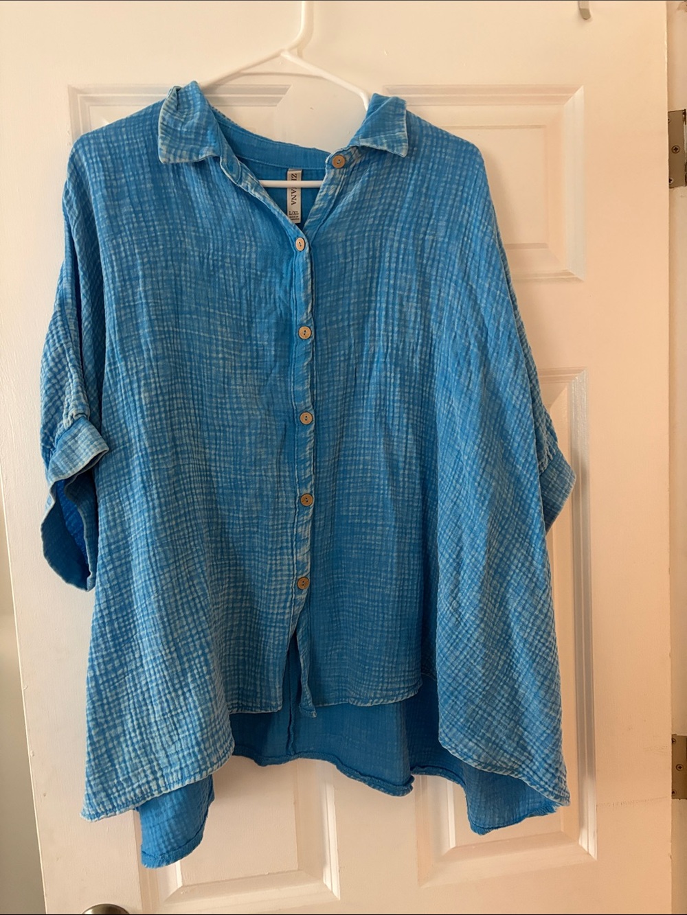 Zenana Outfitters Blue Gauze Button-Down Shirt
